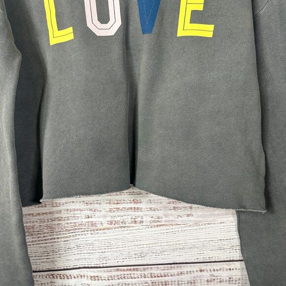 Wildfox Flora Love Oversized Cropped Sweatshirt, NEW flawed Small, MSRP $118 - Picture 7 of 13